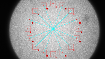 Mit der 2D-Punktematrix des Laser-Extensometers können bis zu 100 Messpunkte in belieber Anordnung gesetzt und so die lokale Dehnung ermittelt werden.