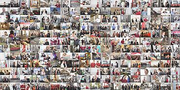 Collage von ZwickRoell Mitarbeitern