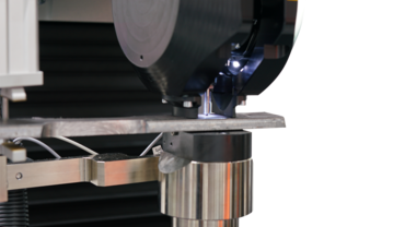 Hardness measurement on a metal specimen