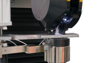 Hardness measurement on a metal specimen