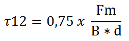 Formula for calculation of the interlaminar shear strength (ILSS) to ASTM D2344