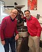 Dr. Hans G. Severin and Prof. Dr. Bernd Lindemann in front of one of the institute’s test roasters