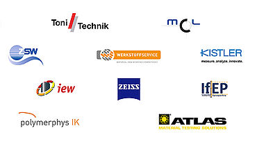 Logos dos co-expositores da testXpo Internacional para Ensaios de materiais