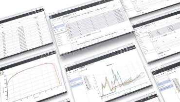 Diferentes vistas en testXpert Analytics para la gestión de datos de ensayo