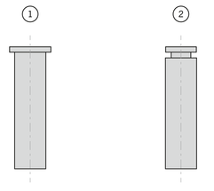 Schematische Darstellung einer Jominy Probe für den Jominy Test / Stirnabschreckversuch