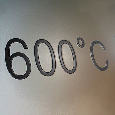 Increase in furnace temperature to 600 °C