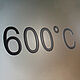 Increase in furnace temperature to 600 °C