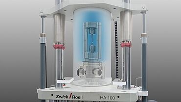 Hydrogen influence on metals 100 kN testing system with hydrogen pressure tank (autoclave) for determination of hydrogen embrittlement