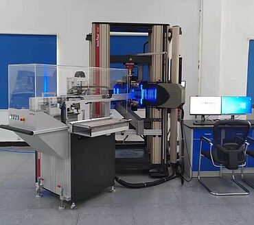 Robotic testing system roboTest L for automated tensile tests on steel