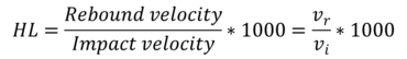 Formula for Leeb hardness calculation ISO 16589, ASTM A965