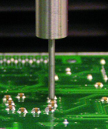Checking the solder point on boards
