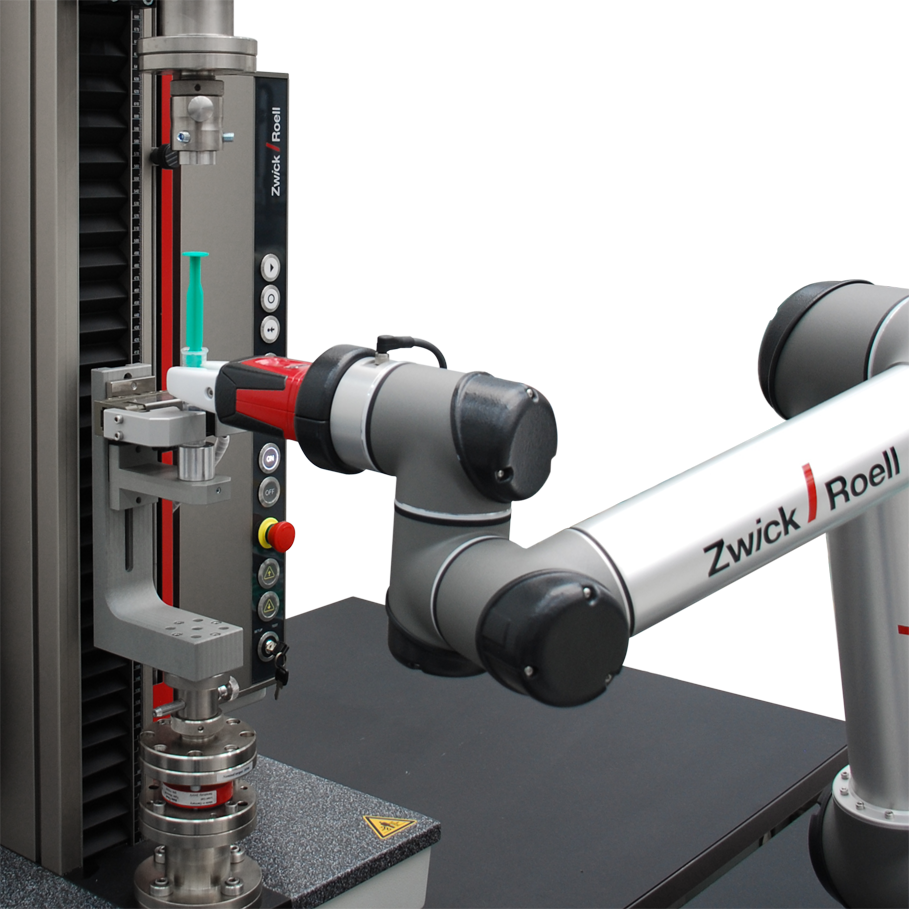 Smart lightweight robot for automated function tests on syringes
