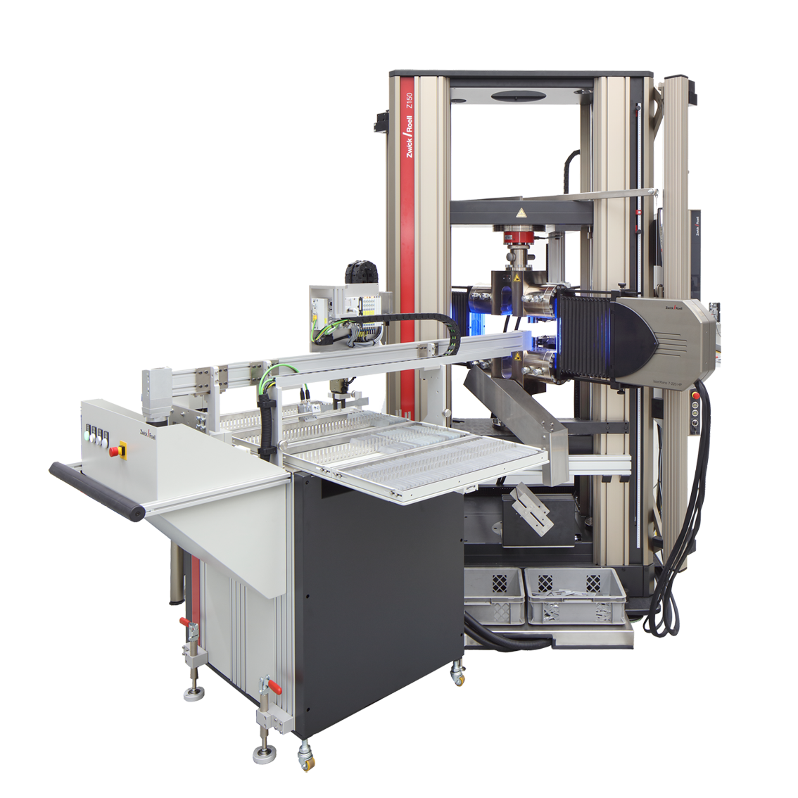 Automated testing of metals with optical measurement of length and width