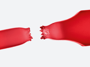 Cracked plastic tensile specimen