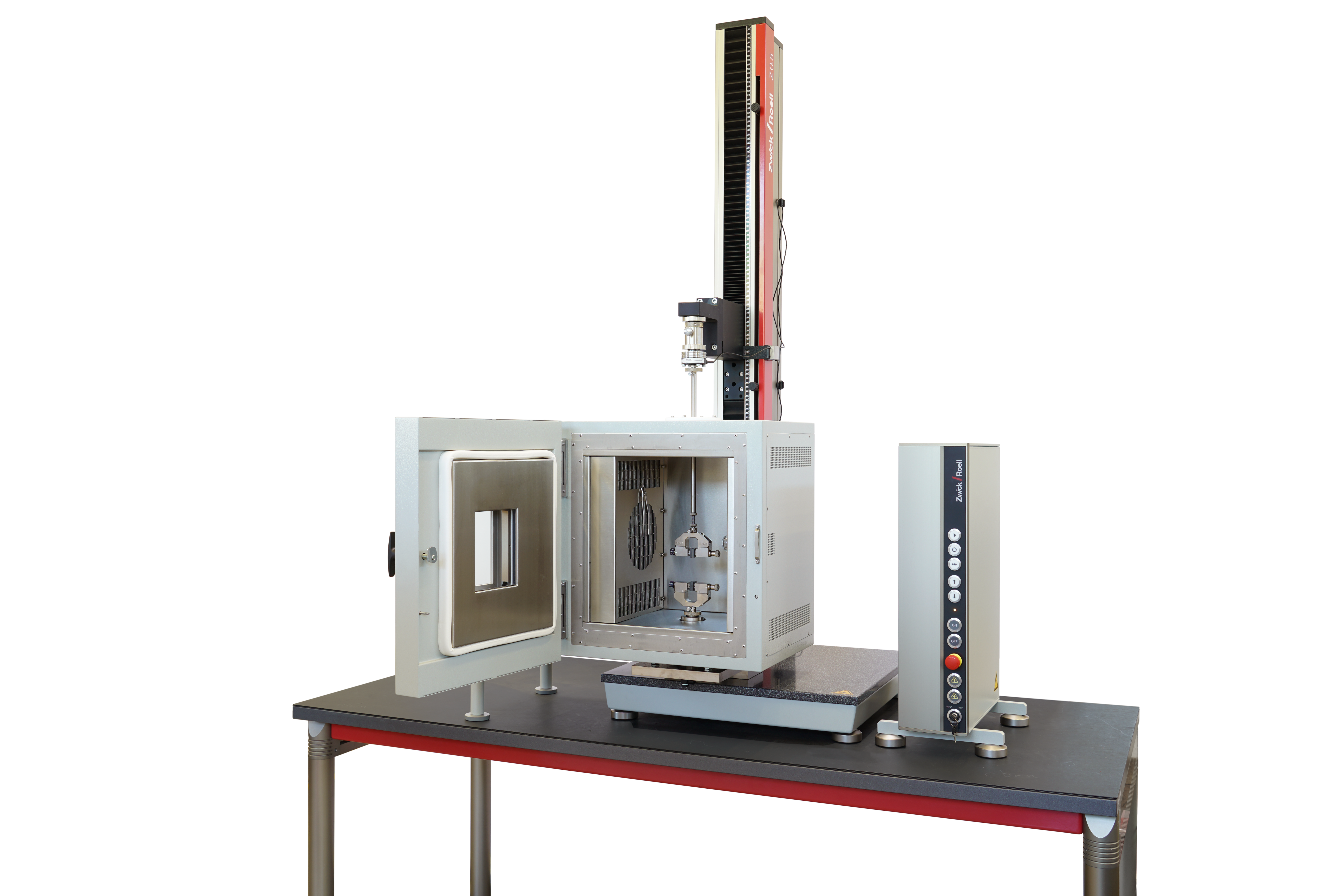 Temperature chamber for zwickiLine materials testing machine up to 2.5 kN and temperature range of -50 °C to +180 °C