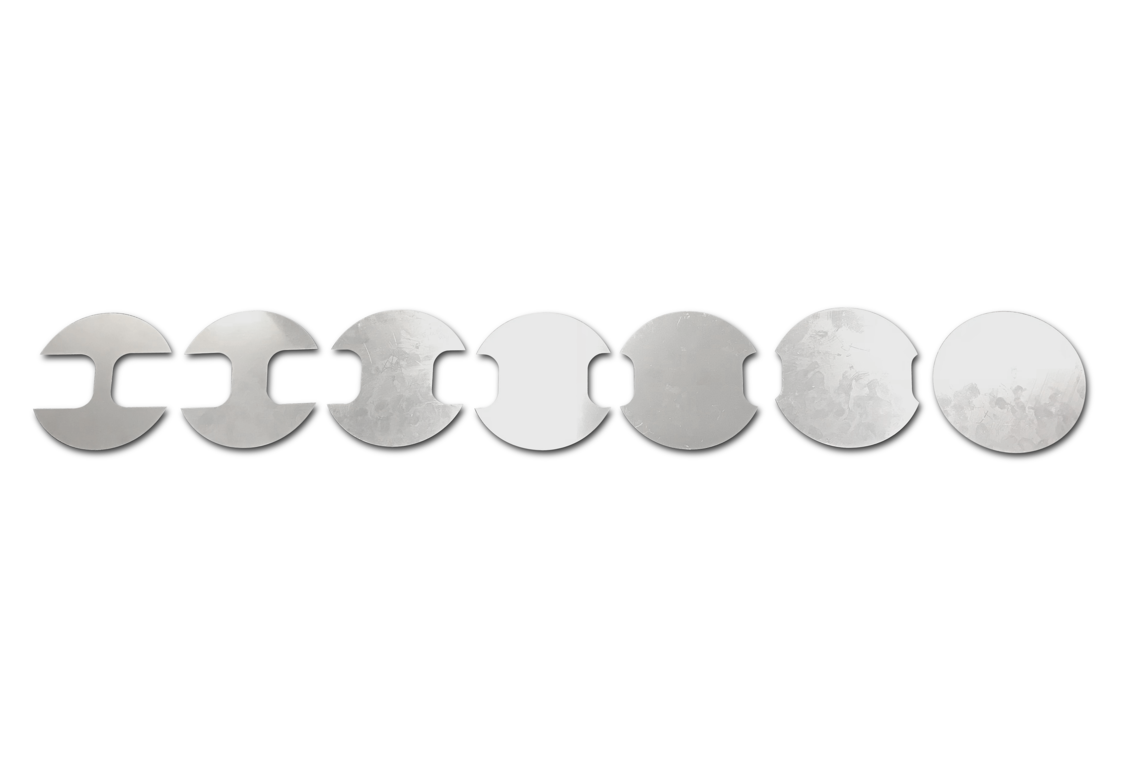 Forming limit curve: In the FLC test to ISO 12004, sheet metal specimens with different geometries are formed until failure.