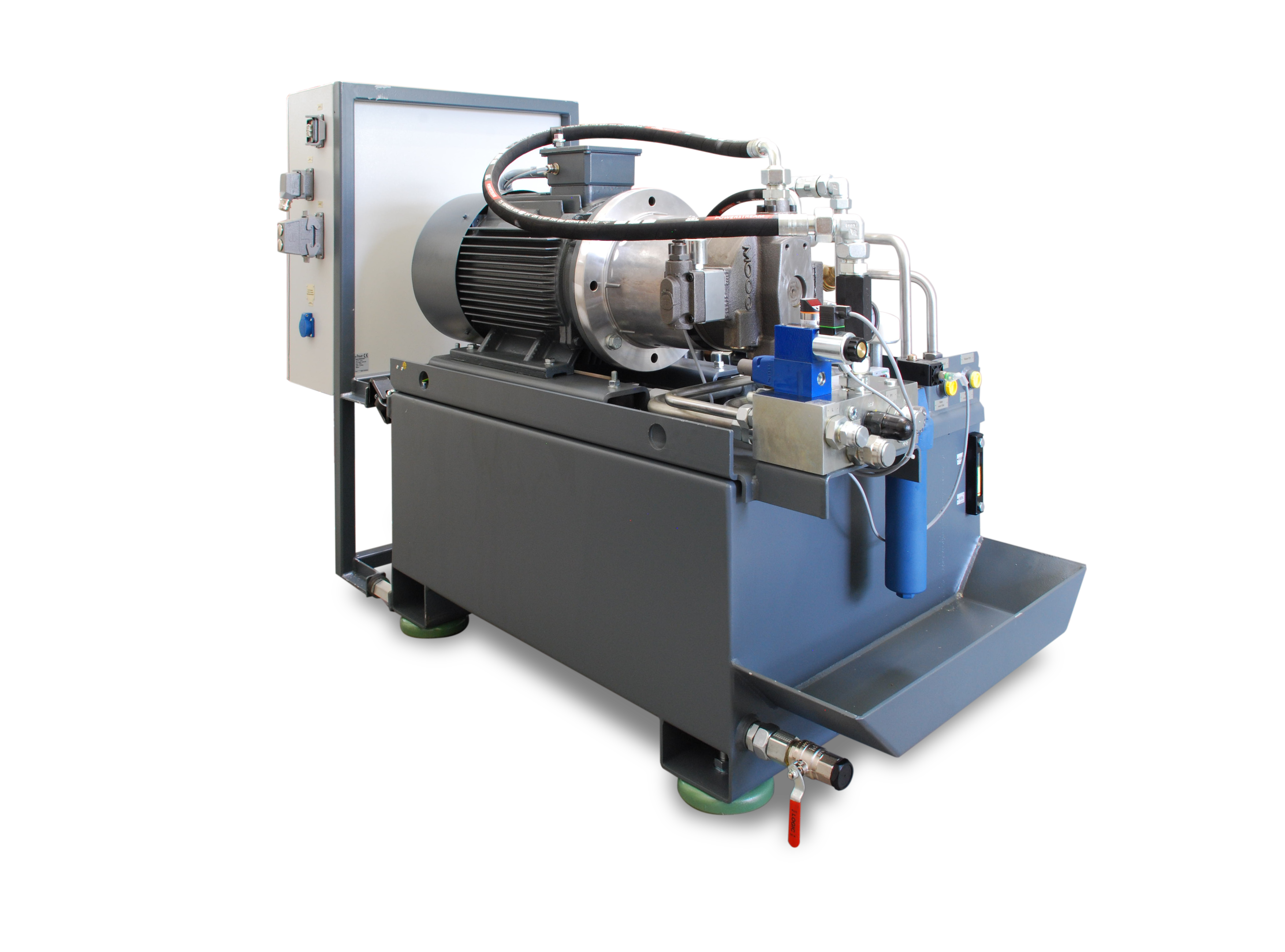 Hydraulikaggregat 40 l/min ohne Schallschutz für servohydraulische Lastrahmen