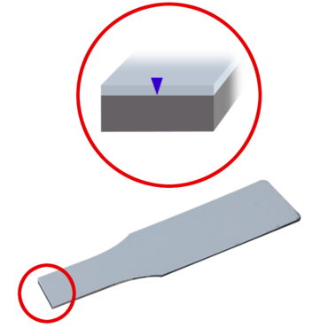У образцов с покрытием можно определять толщину слоя