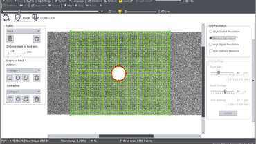 2D Digital Image Correlation: Определение диапазона анализа