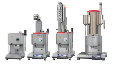 Melt flow testing with the machine series X-flow: extrusion plastometers, or melt flow index testers for characterization of the flow properties of a plastic melted mass