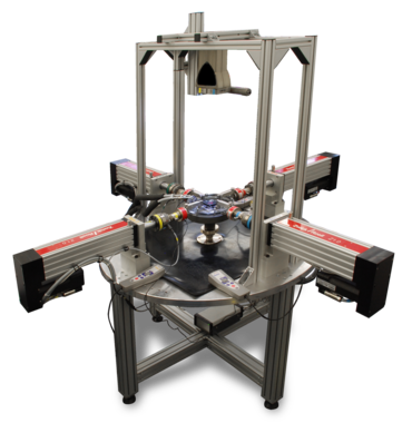 Máquina de ensayos de 1 kN para ensayos de tracción biaxiales (ensayos de tracción biaxial cruciforme)