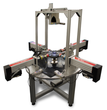 Prüfmaschine 1 kN für biaxiale Zugversuche (Kreuzzugversuche)