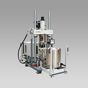 Metode uji kriogenik: uji kelelahan, mesin uji servohidraulik dengan ruang suhu dan cryostat perendaman